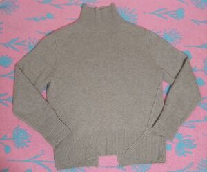Meilleur‎ moment womens small mockneck 100% thick cashmere sweater boxy tan soft